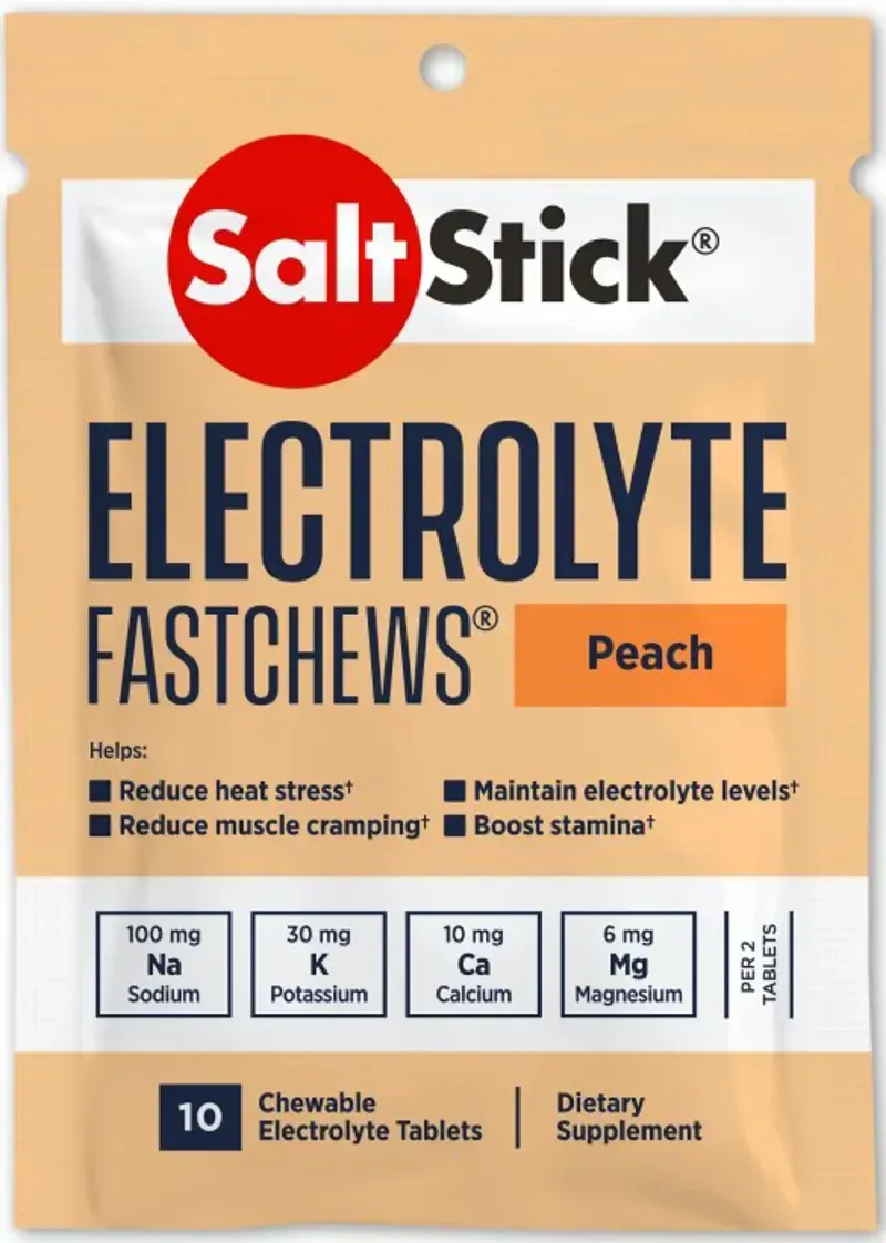 Saltstick Fast Chews 12-pack Pouches - Peach